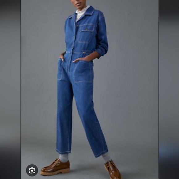Anthropologie Pants - Mare Mare X Anthropologie Aya Denim Pant Jumpsuit Size Small